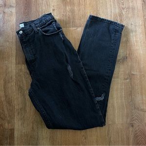 Abercrombie & Fitch 90s straight ultra high rise black jeans size 28/6L curve